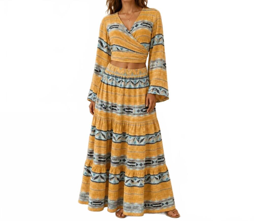 NEW MYSTERY RESORT mirena top and maxi skirt set in orange